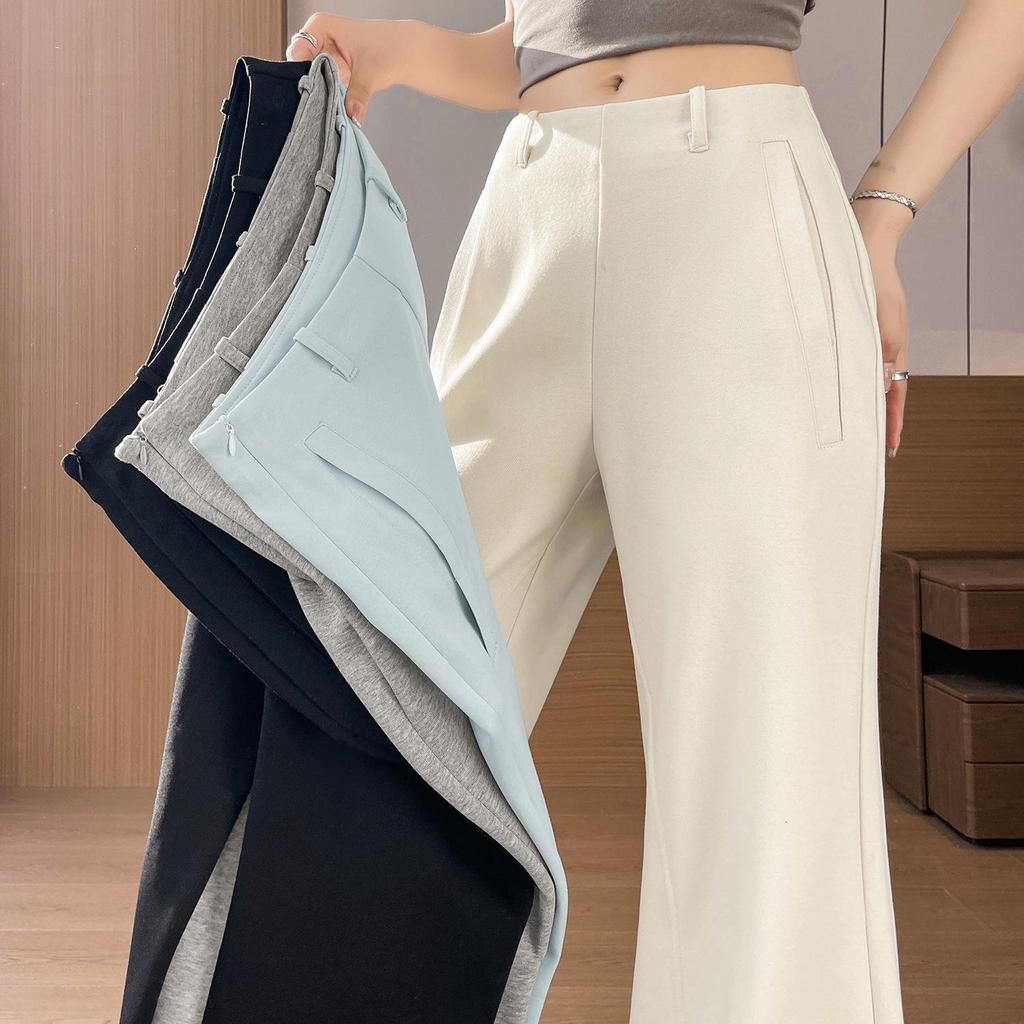 Petite Low-Rise Micro-Flare Wide-Leg Casual Sweatpants - Slimming, High-End 2026 Spring Collection