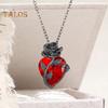 Women Necklace Rose Heart Pendant Retro Adjustable Length Rhinestone Polished Clavicle Necklace Everyday Wear Weddings Parties Neck Jewelry
