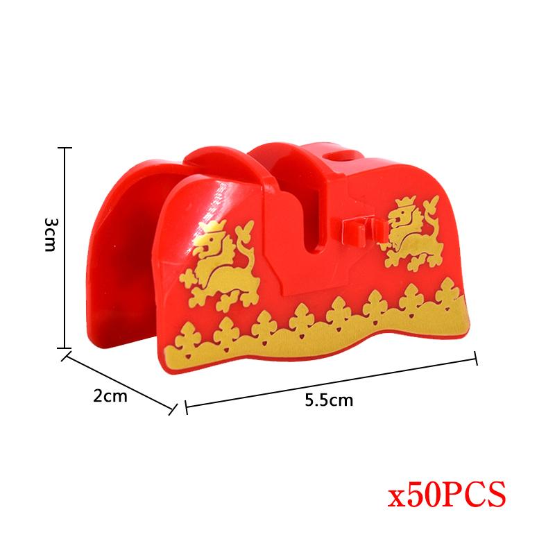 MOC 50 Stück Mittelalter Militär Mittelalter Ritter Kriegspferd Rüstung Pferdeleine Actionfiguren Bausteine Steine Spielzeug Kindergeschenk