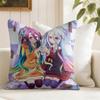 No GGame No Life Cushion Cover Eco Linen Pillow Case DoubleSided Print Breathable Durable Zipper Home Decor Gift