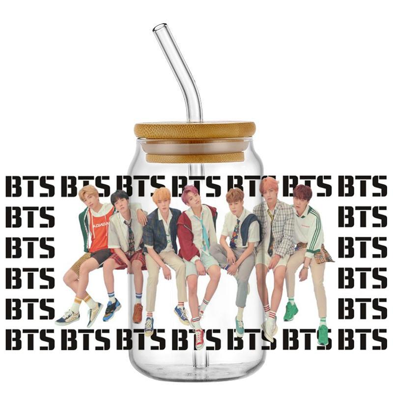Popular Korean Oppa Groups Easy Peel Waterproof Party Diy Decals 3D Transfers Uvdtf Tumbler Stickers 16Oz Uv Dtf Cup Wraps