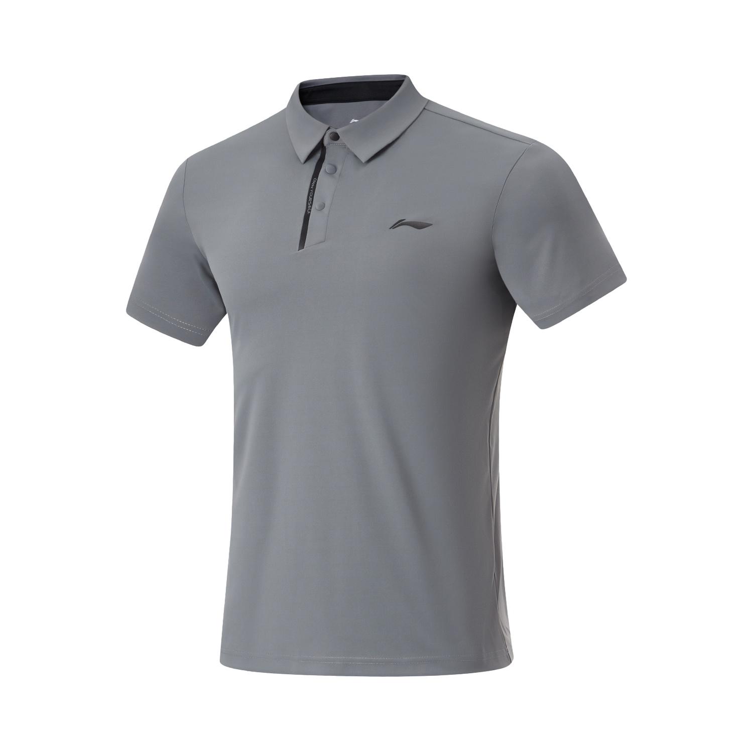 Li-Ning Logo Training Polo Shirt Grey Men s APLU119-4 M