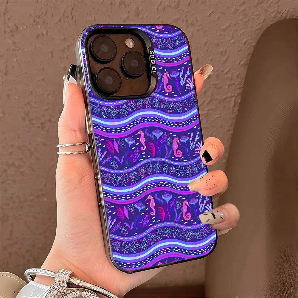 Interesting patterns phone case for iPhone 17 17Air 16 15 14 13 12 11 Pro Max Plus Colorful Silver