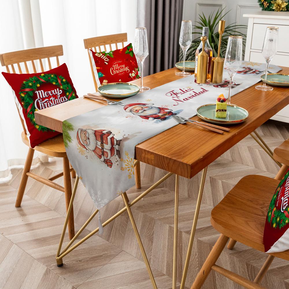 Christmas Table Flag Christmas Decoration Dining Table Coffee Table Tablecloth Holiday Gifts