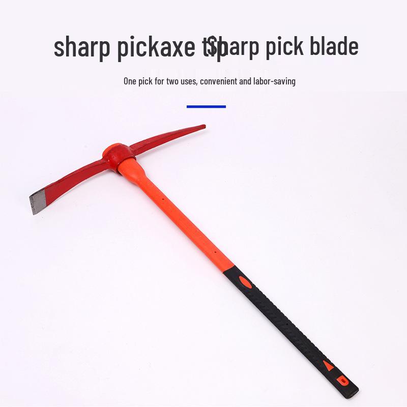 Dual-Use Fire and Demolition Pick with Pointed and Flat Heads, Integrated Rail Steel Construction