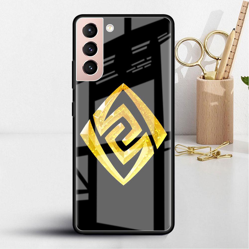 Genshin Impact Glass Case For Samsung Galaxy S22 S20 FE S21 Plus Phone Cover S10 5G S9 Note 20 Ultra 10 Lite Shell