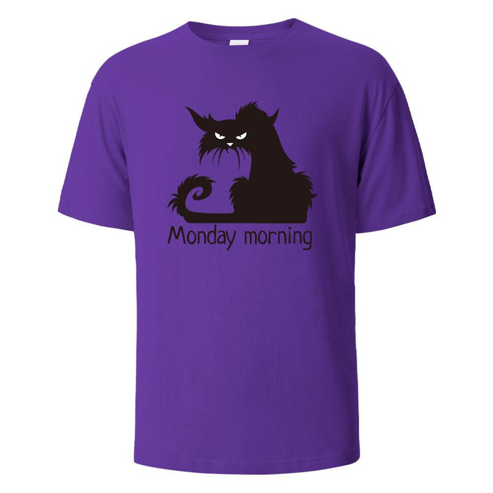 Mens Printed TShirt MondayMorning Funny Graphic 100Cotton Oversize Shortsleeved Tees For Men Women Summer Fashion Casual Tops