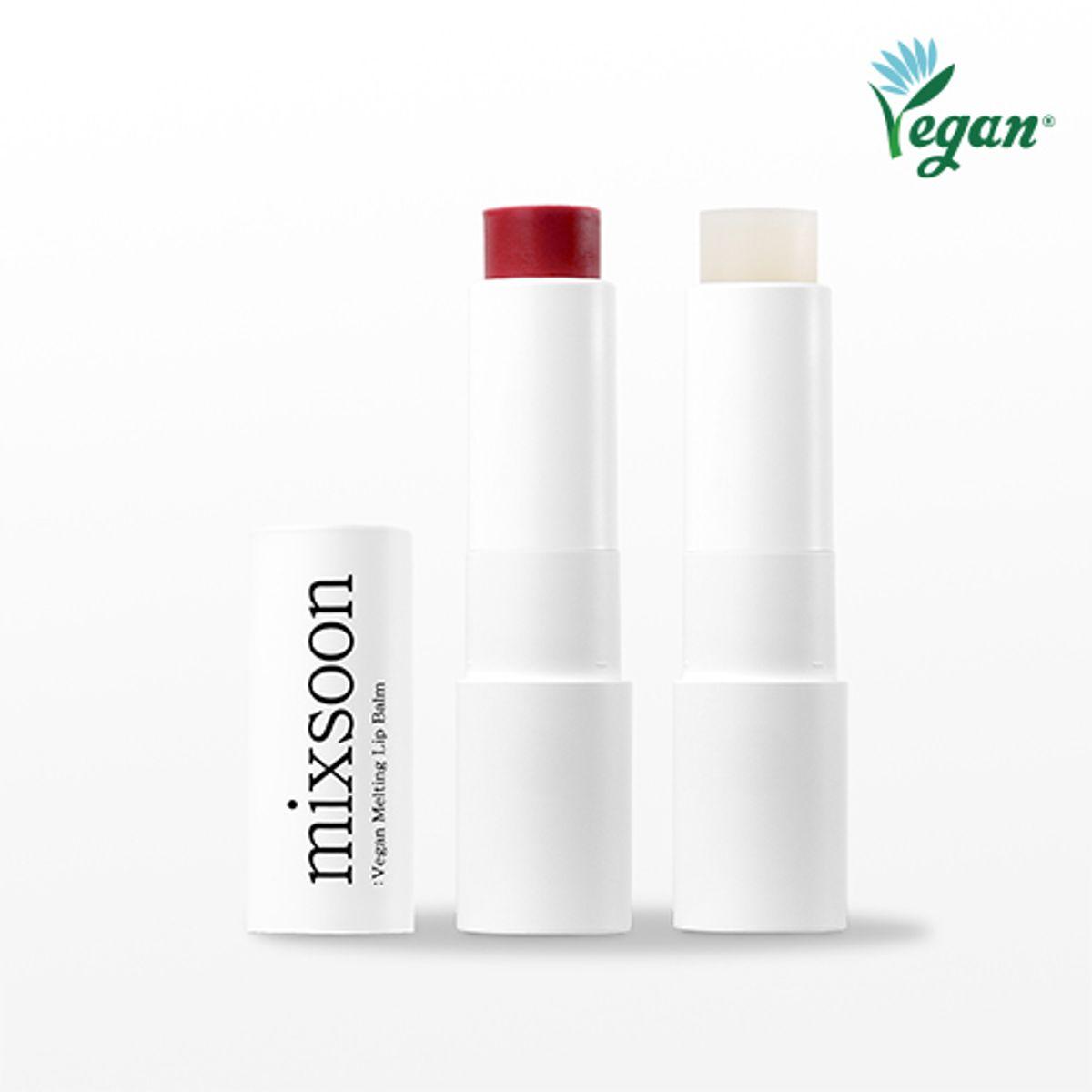 Vegan Melting Lip Balm 4.1g Clear + Vegan Melting Lip Balm 4.1g Dry Rose