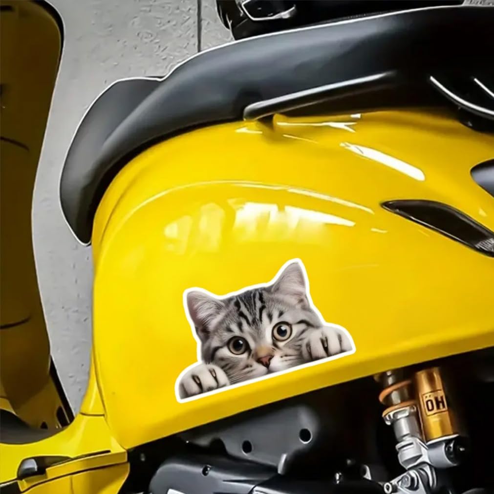 2 Pack 15x8.5cm Peeking Cat Funny Waterproof Vinyl Car Decal Exterior Decor Accessories for