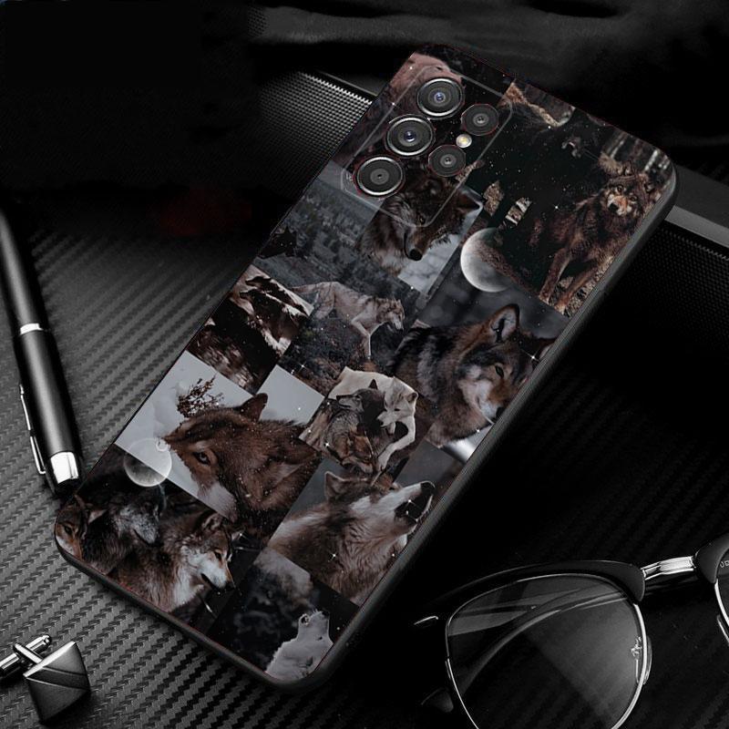 Handyhülle Für Samsung Galaxy S26 S25 S24 S23 S22 Ultra S23 S22 S25 Plus S24 FE S26Edge Wolf S22Plus 5G black