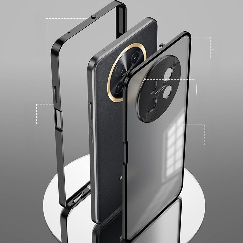 Shockproof Phone Case for Huawei Nova 12i Aluminium Alloy Metal Frame + Acrylic Back Cover Bumper for Huawei Nova 12s 12 Pro