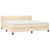 3129742 vidaXL Divan Bed with Mattress Cream 200x200 Cm Fabric
