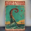 Vintage Octopus Metal Poster 8x12 Wall Art for Bar Cafe