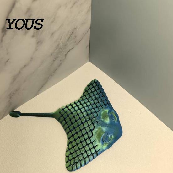 Decorative Items for Bedroom 3D Printed Manta Ray Fidget Toy, Flexible Articulated Sea Animal Figurine Creative Office Ornaments Desktop Decoration,