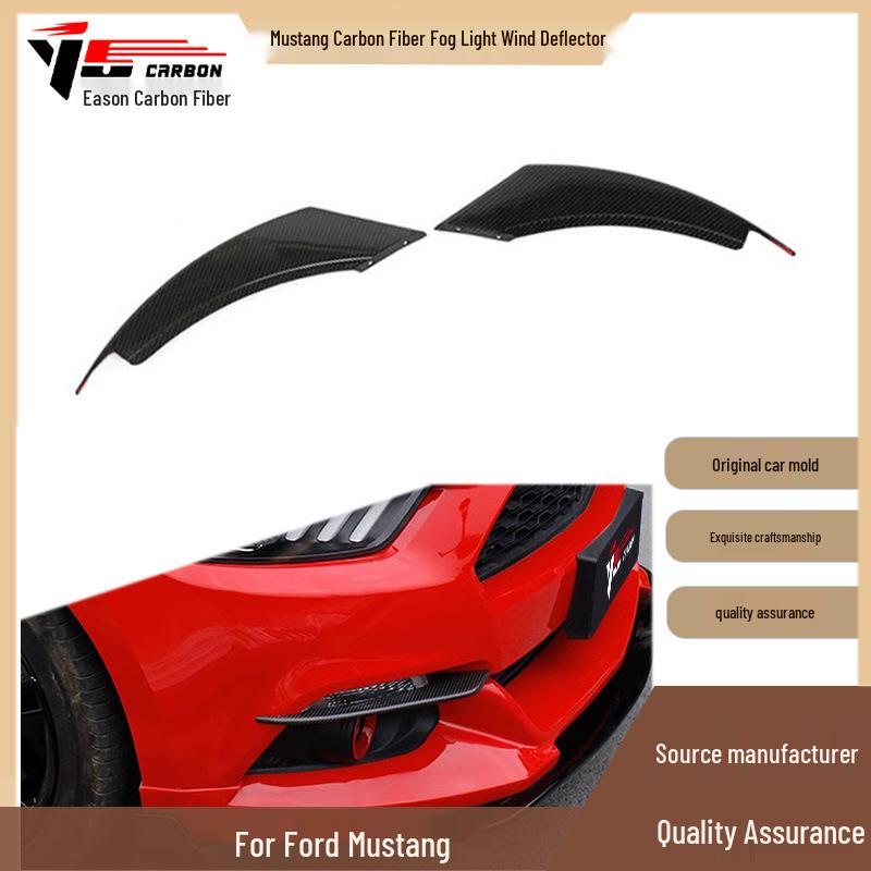

2015-2022 Mustang Carbon Fiber Fog Light Wind Deflector Decoration Yes чёрный