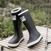 Comemore Outdoor Women's Rain Shoes Mid-calf Fishing Non-slip Waterproof Shoe Couple Work rainboots Rubber Warm Boots 44