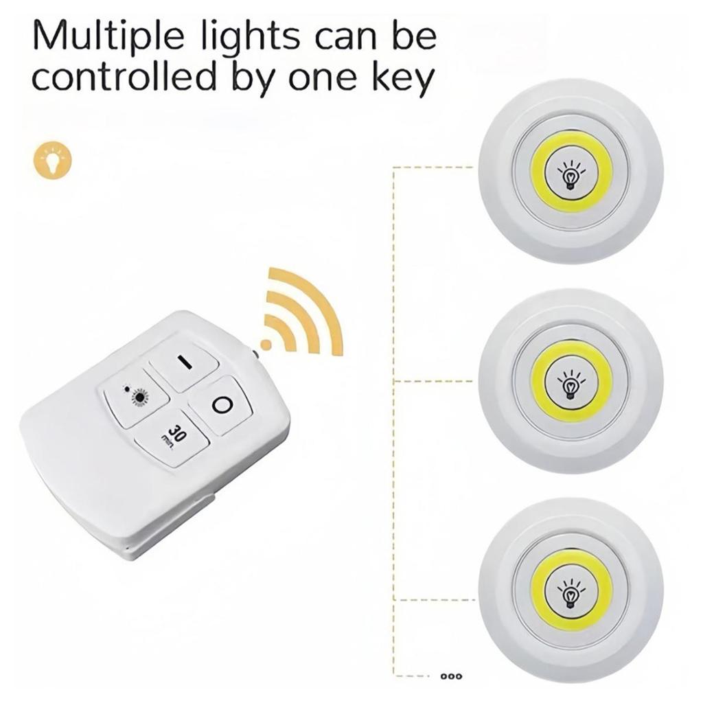 Led Cob Under Cabinet Light 3w Closets Lights Portable Mini Sleep-light Battery-operated Night Bathroom Lighting Warm-white Cold