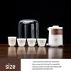 Premium Mutton Fat White Porcelain Panda Travel Tea Set - Portable Kung Fu Set with One Pot and Four Cups for Car, Outdoor, and Camping Use.