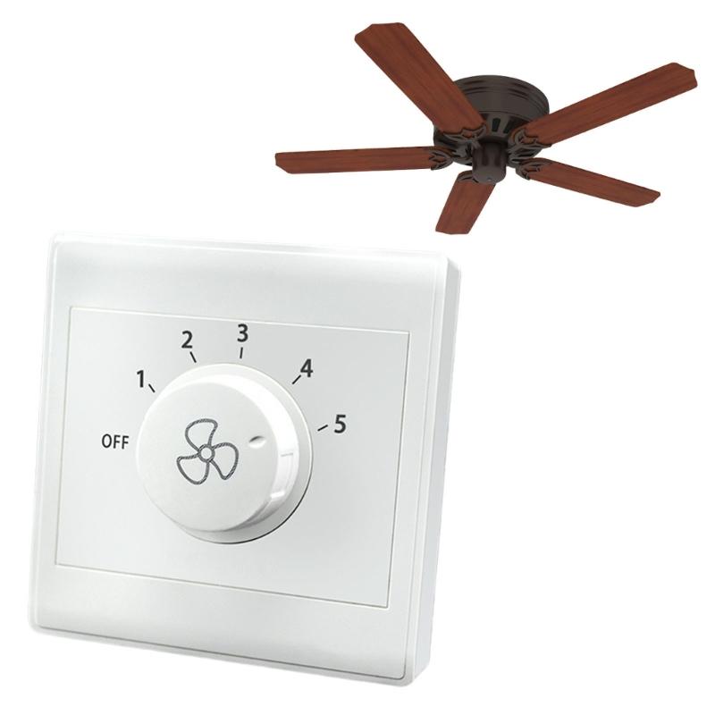 Einstellbarer 5-stufiger Lüftergeschwindigkeitsregler Typ 86 Aufputzmontage Deckenventilator Haushaltsabzugslüfter Wandsteuerung Schalter