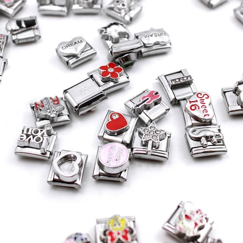 10 Stück Modulare Schmuckteile Quadratische Perlen Armband Schmuck DIY Herstellungsteile Vintage Charms Verbindungsstücke Einzigartige Accessoires