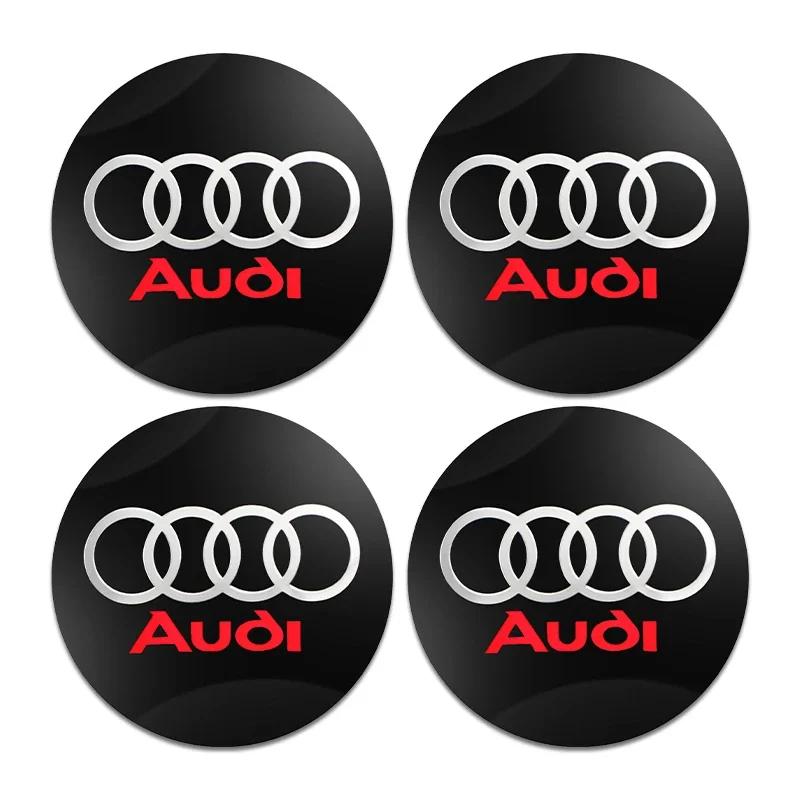 4Pcs 56mm Car Wheel Center Hub Cap Badge Logo Emblem Decal Wheel Sticker For 2c A3 A4 A5 A6 Q3 Q5 Q7 TTf1