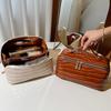 Large Capacity Makeup Storage Bags PU Leather Waterproof Cosmetic Bags Women Simple Travel Skincare Organizer Portable Wash Bags