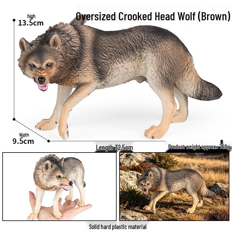 Cross-border Wild Animal Model: Prairie, Brown, Snow, Predator Wolves & Cub Educational Display Toy