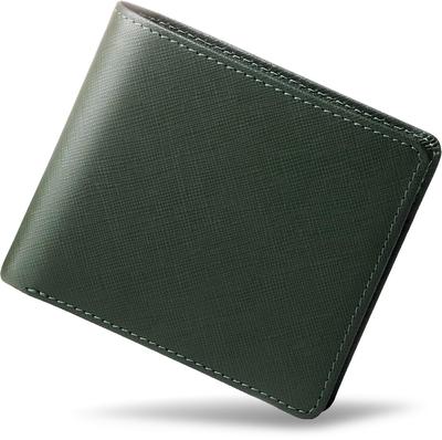 Tokyo Shitamachi Kobo Wallet Mens Bi-fold Genuine Leather Supreme Made Japan Saffiano Large Capacity Card Storage Gift Box Included Green