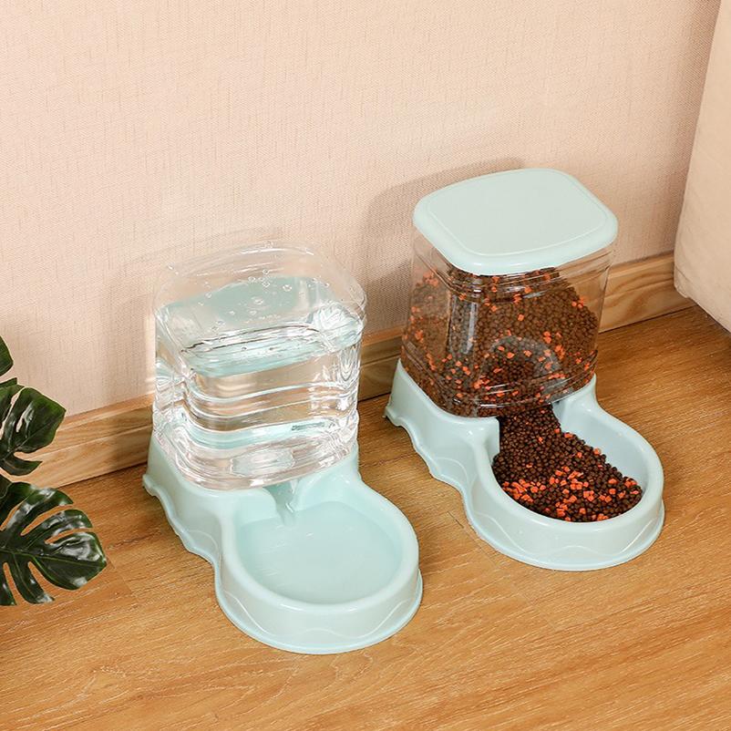 Pet automatic feeder cat drinking water bowl cat bowl dog bowl 3.8L large capacity combination grain storage barrel pet supplies