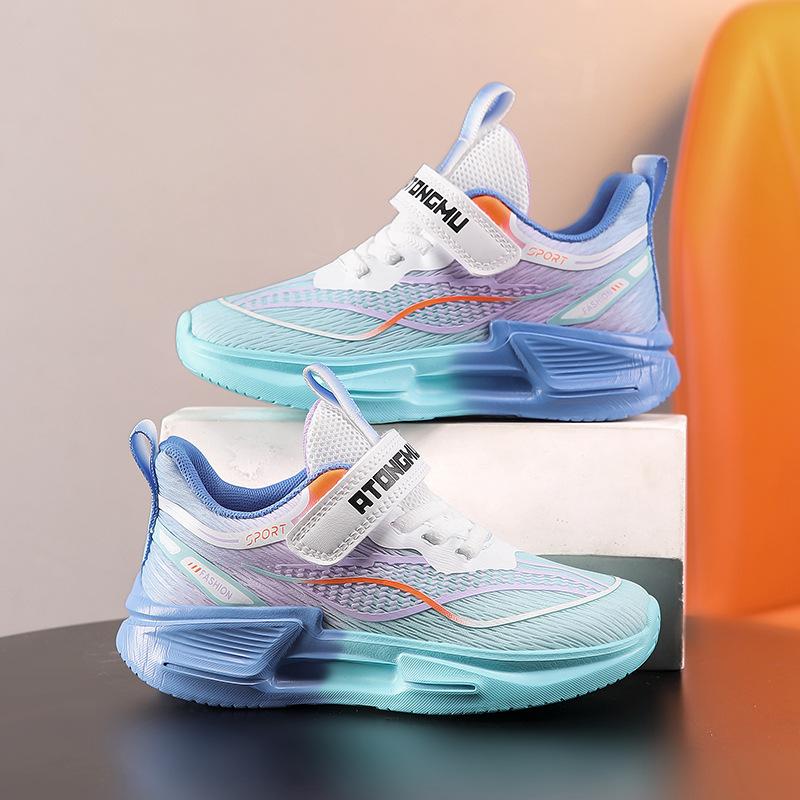 Children's summer breathable sports shoes mesh convenient Velcro casual shoes medium and large children and students soft-soled running shoes