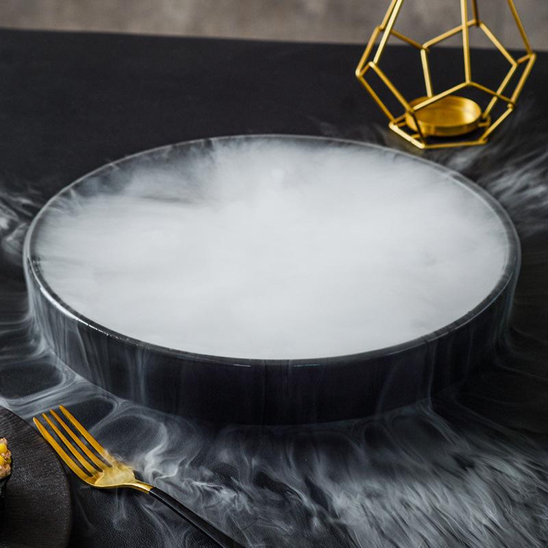 Japanische Kreative Trockeneisplatte Keramik Hotel Clubhaus Sashimi-Platte Künstlerische Konzeptplatte Meeresfrüchte Sushi High-End Eisplatten-Set