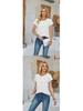 Spring & Summer Women's Loose Round Neck Eyelet Lace T-shirt