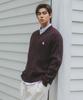 BAKKEN Point Logo Pendant V-Neck Cable Knit Bk8941_Brown
