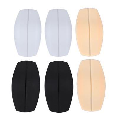 3 Pairs Women Shoulder Pad Soft Silicone Non Slip Adjustable Bra Strap Pads Skin Black White Color