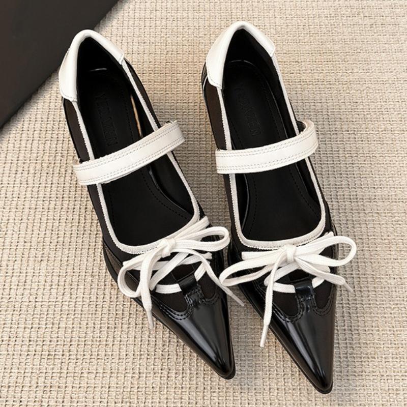 Fashion Fashion Pointed Toe Butterfly Knot Strange Style Mary Jane Shoes Women Designer Sports Ballet Shoes Elegant Party Dress Pumps