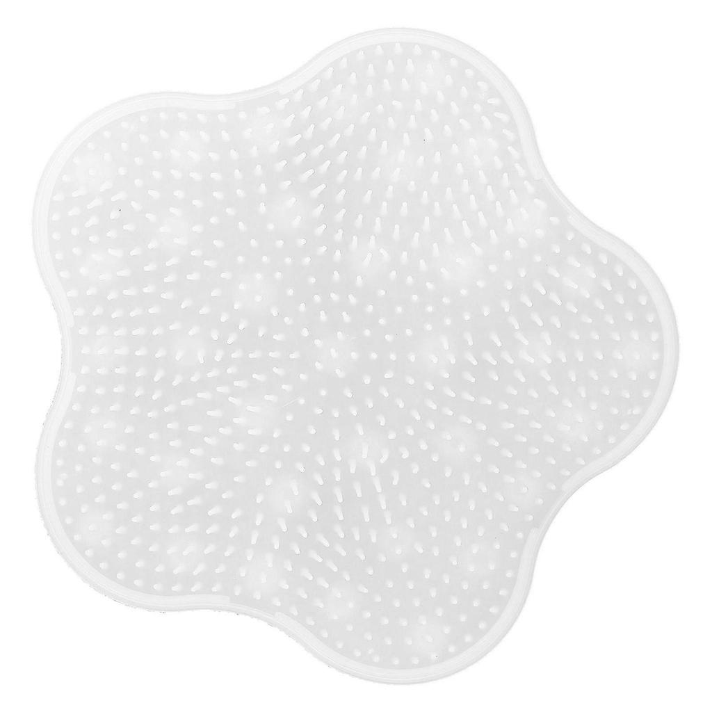Bathroom Floor Foot Massager Remove Dead Skin Silicone Shower Foot Scrubber with Suction CupsWhite