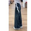 Women's Plus Size Fleece-Lined Micro-Flared Jeans, 2024 Autumn/Winter, Slimming, Straight-Leg Wide-Leg Style.