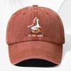 Unisex SILLY GOOSE ON THE LOOSE Large White Goose Print Washed Vintage Baseball Cap Fashionable Outdoor Hat for Men and Women