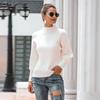 Casual Gebreide Trui Dames V-hals Ronde Hals Warm Dagelijks Blouse met Lange Mouwen