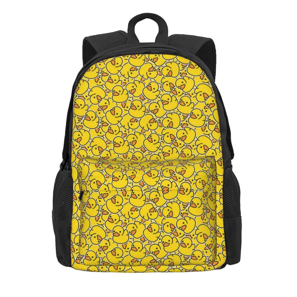 Many Ducks Backpack Animal Print Male Polyester Travel Backpacks Big Kawaii High School Bags Rucksack