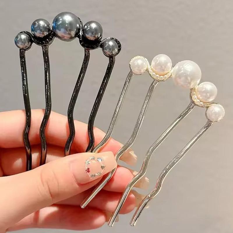 New Fashion Metal U-Shaped Hair Stick Women Elegant Simple Pearl Hair Clip Pins Hairpin Headwear Hair Accessories Gifts Jewelry
