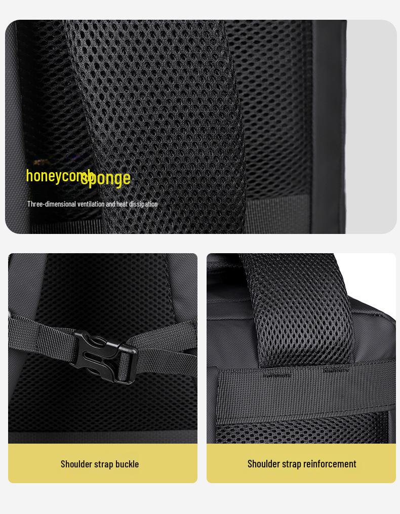 Men's Waterproof Business Backpack with Large Storage for Commuting, Travel, and Laptop.