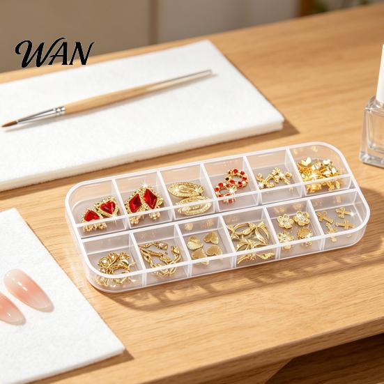 Metal Nail Charms 1 Set 3D Art 12 Grids Love Heart Charm Kit Flower Butterfly DIY Design Crafting Manicure Decoration Accessories Embellishments