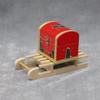 1:12 Dollhouse Solid Wood Snow Sled - Christmas Scene Model Accessory