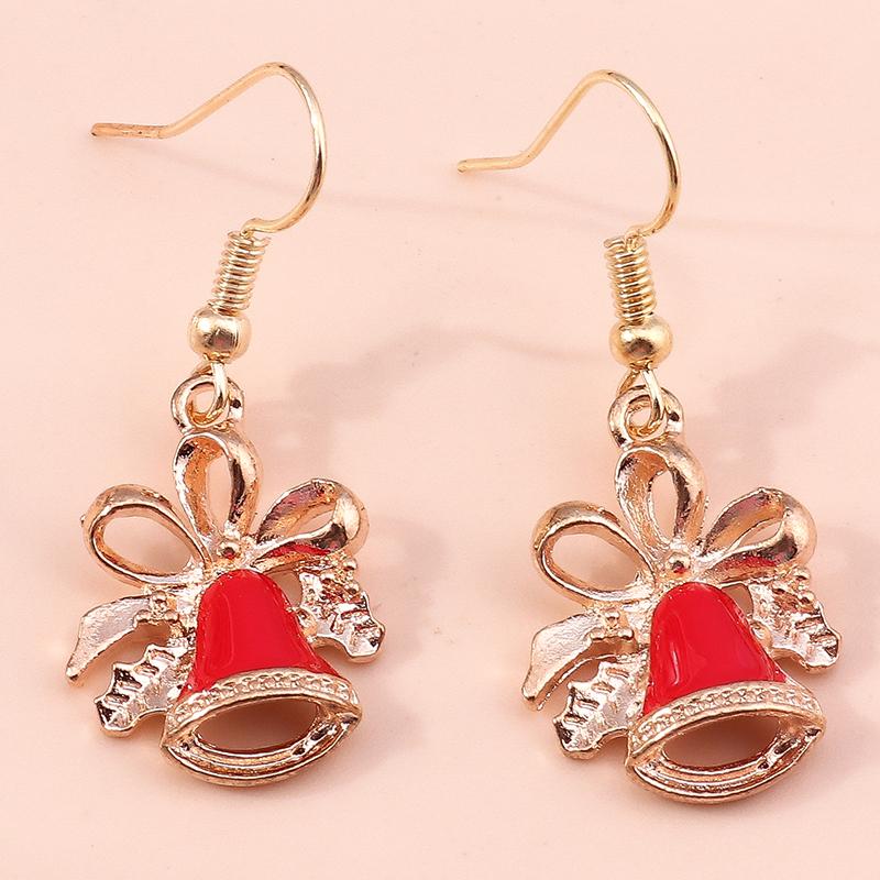 Fashion Merry Christmas Wreath Circle Hoop Earrings for Women Girls New  Party Festival Jewelry Gifts