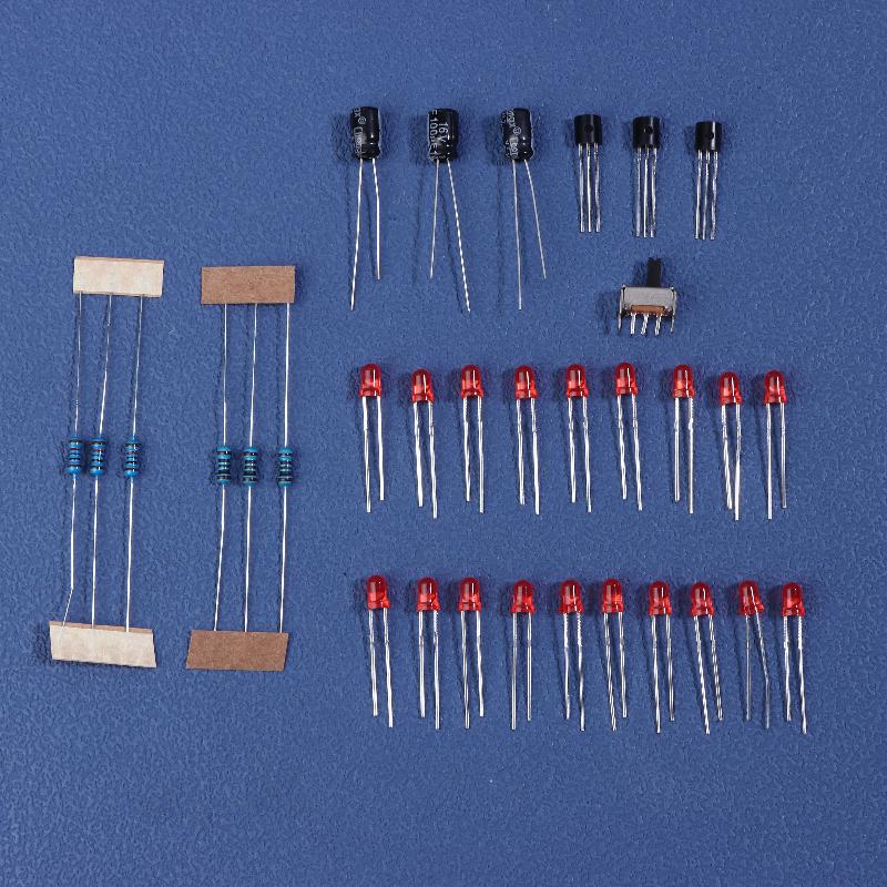 Diy Heart-Shaped Led Flowing Lights Electronic Kit 18 Red Led Light Pcb Soldering Kit With Battery Box Dc3V Circuit Board Module