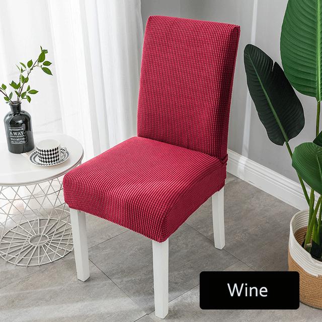 Solid Jacquard Chair Covers Stretch For Wedding Dining Room Office Use Banquet Housse De Chaise Chair Cover Durable