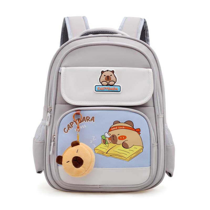

School bag Kapibara children s large class primary school students grades 1-3 boys and girls backpack сірий колір