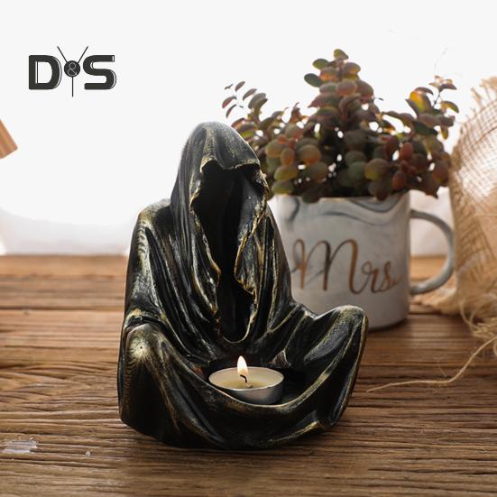 Halloween Ghost Wizard lysestake harpiks figur duftende telys stearinlys lysestake bord midtpunkt Desktop dekorasjon Festival gave