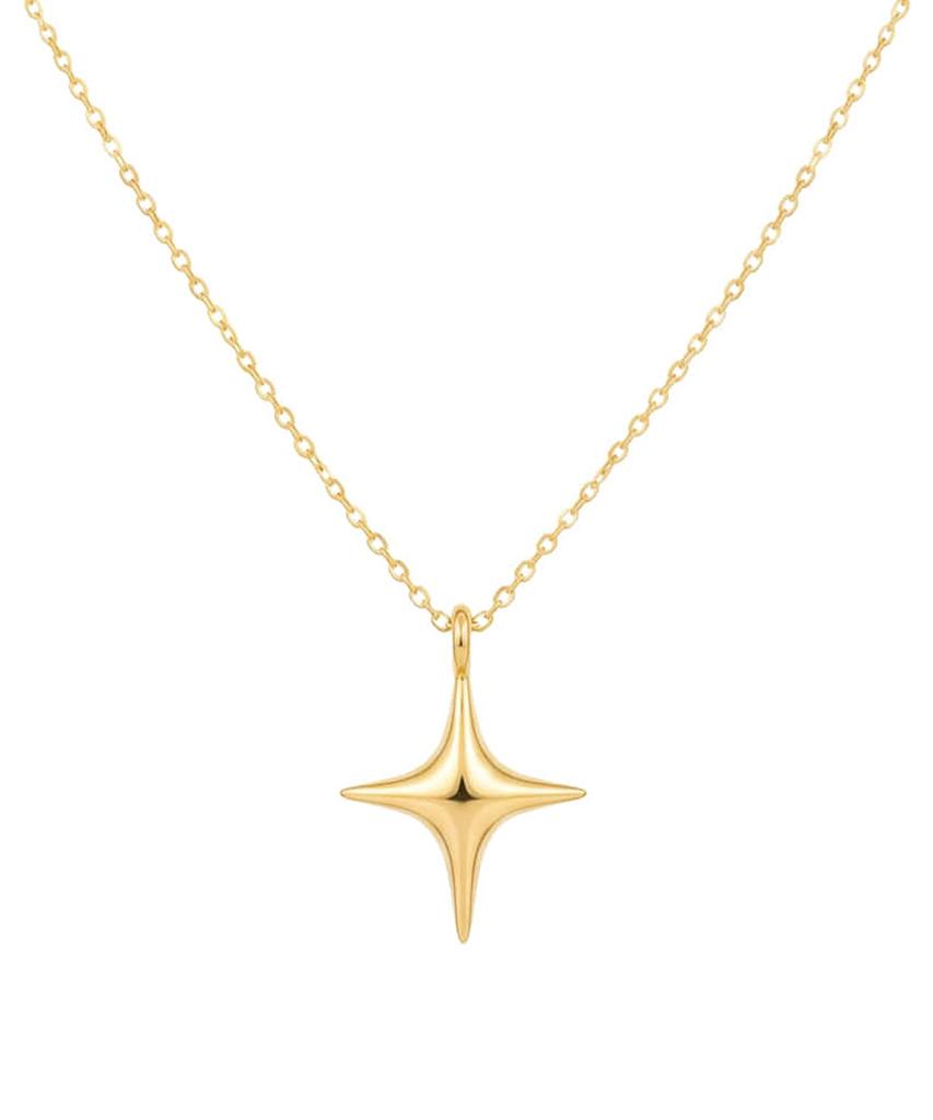 Alleun Silver 925 Star Cross Chain Lucky Long Silver Necklace